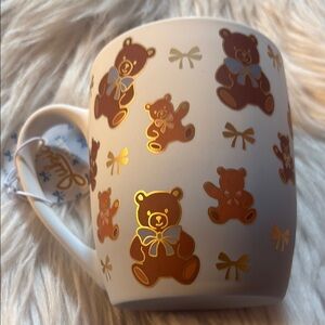 Teddy Bear Mug with Gold Accents